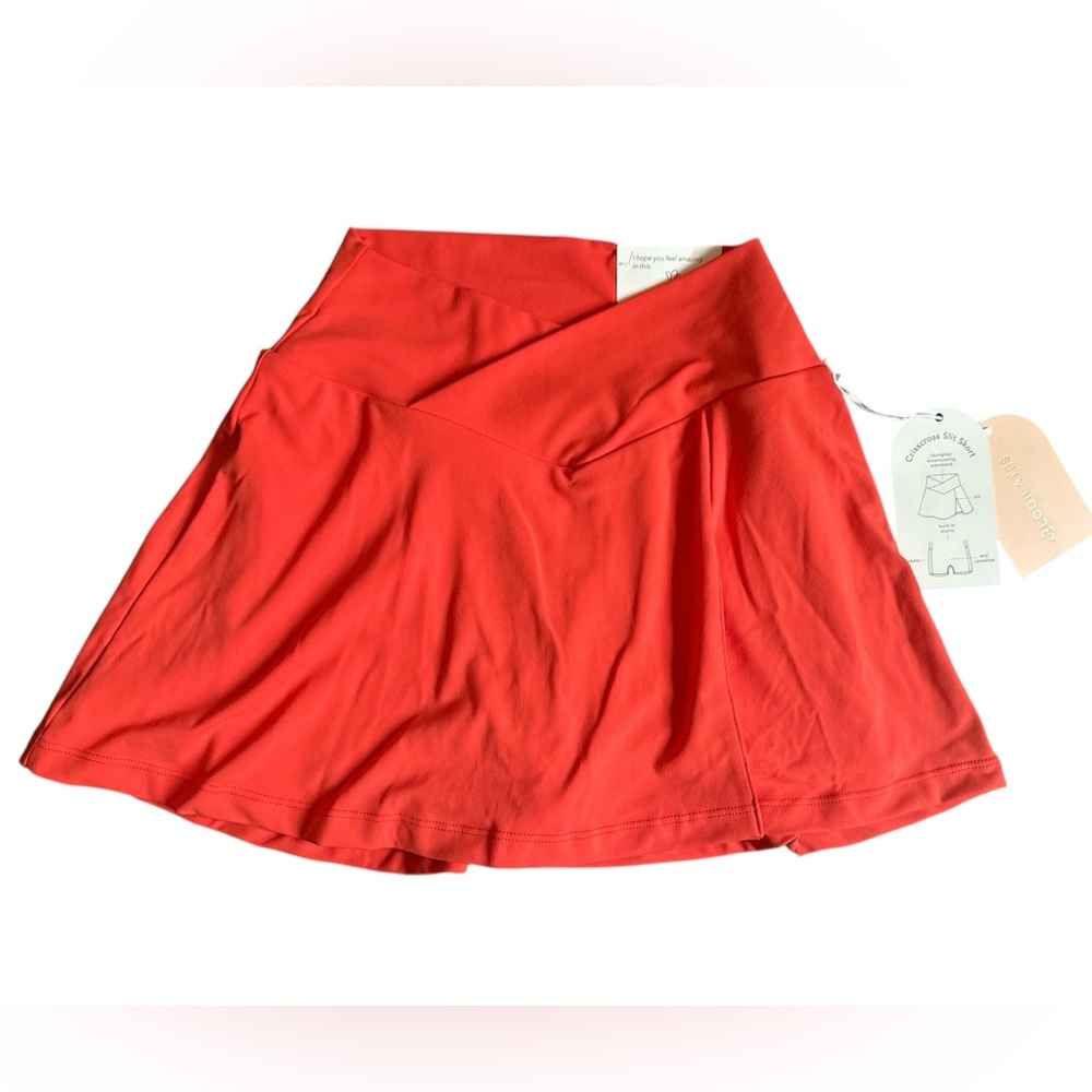 Blogilates Crisscross Slit Skort XS NWT Spicy Orange